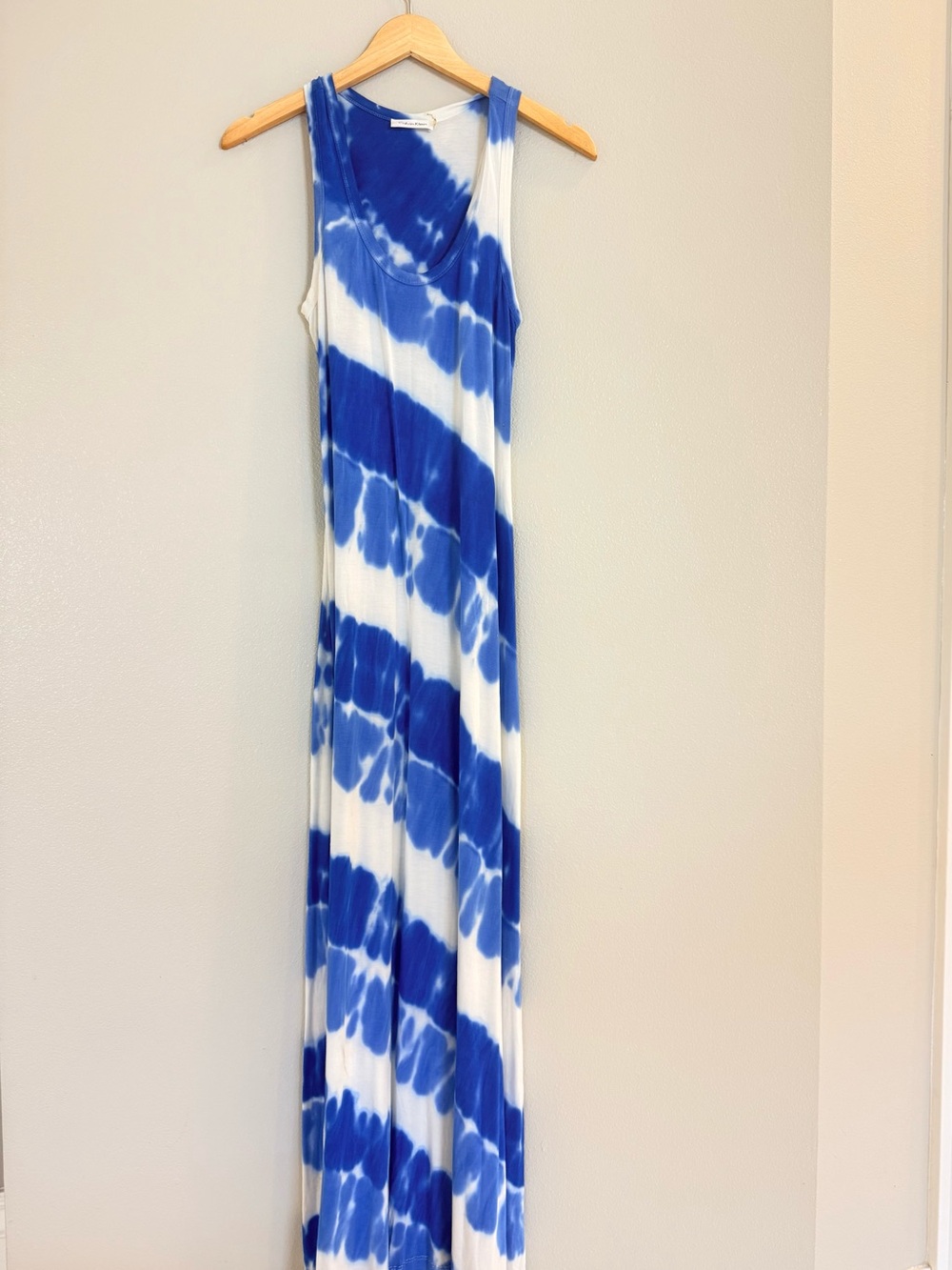 Calvin Klein Blue and White Tie-Dye Maxi Dress